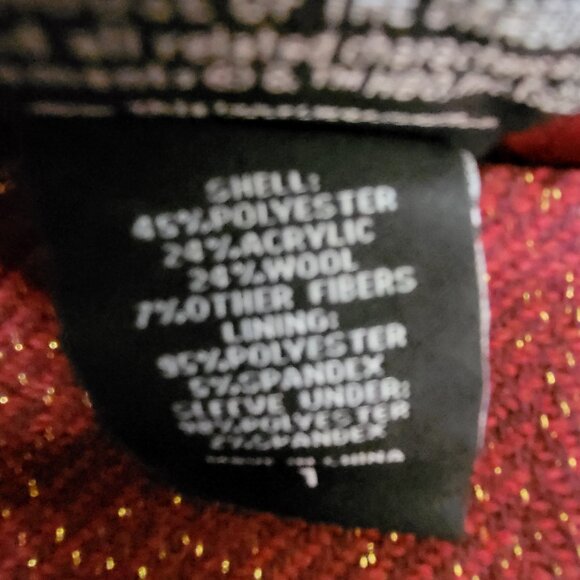 Game of Thrones House of the Dragon red and gold sparkly ladies wool coat size 1 - Picture 6 of 8